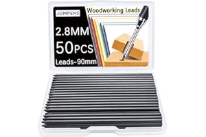 MROOFUL 50 Pieces Of 2.8mm Carpenter Pencil Lead, Black, Yellow, Red, Used For Marking Architect Drawings With Graffiti (Blac