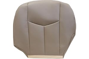AOUTTUOA Driver Bottom Replacement Leather Seat Cover TAN #522 Compatible with Chevy Avalanche Silverado GMC Sierra 1500 2500 3500 HD 2003 2004 2005 2006