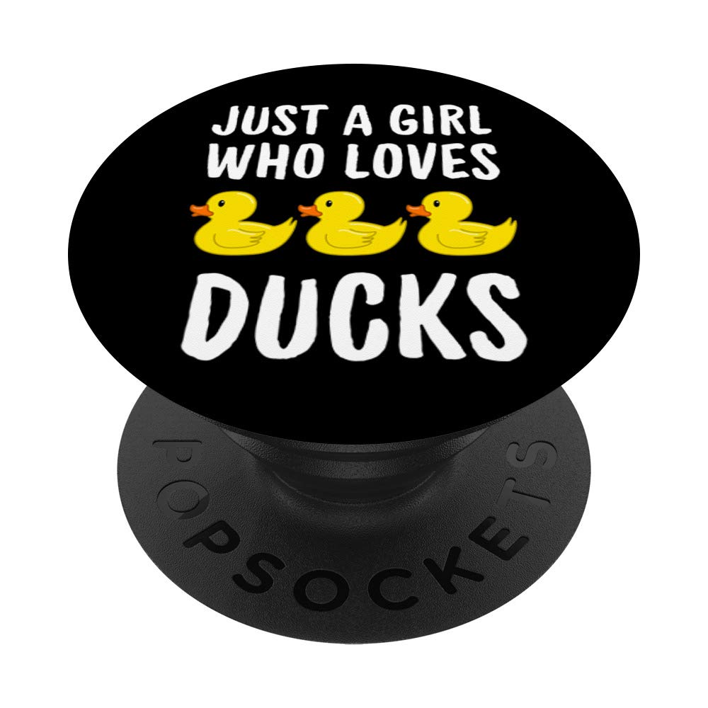 Just a Girl Who Loves Ducks, Rubber Duck Lover Owner Gifts PopSockets PopGrip: Swappable Grip for Phones & Tablets