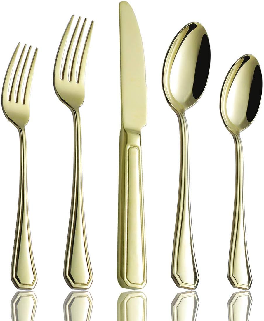 Silverware Set Gold, Onlycooker 20Piece Flatware Set