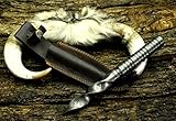 MOUNTAIN BAR HAND FORGED DAMASCUS STEEL TRI DAGGER