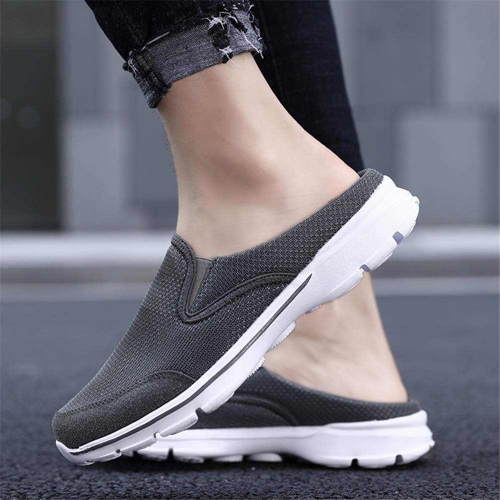  | MizHome Men's Open Back Sneaker Clogs Knit Mules Shoes Lightweight Breathable Slippers | Mules & Clogs