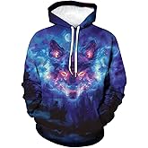 WHNBCW Novelty Wolf Hoodie Funny Animal Graphic Sweatshirts