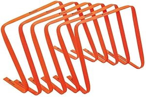 ND SPORTS Precision 15inch High Flat Hurdles Set Orange (Set of 6), Black, K-REY-TR599