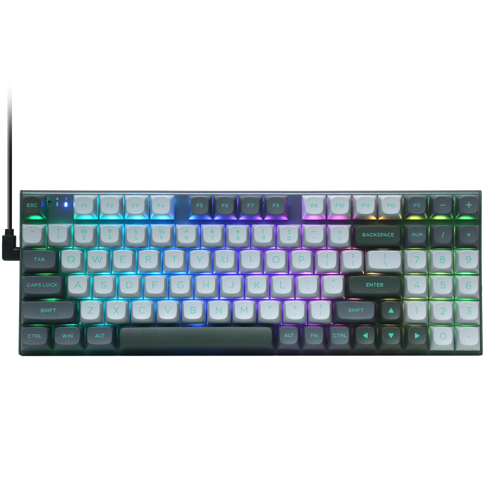 E-YOOSO Rapid Trigger Gaming Keyboard, Hall Effect Magnetic Switch, Adjustable Actuation, 8k Hz Polling Rate, RGB Backlit, 80% Compact Wired with Number Pad for PC Gamer, Gray/Black