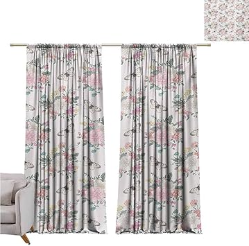 Amazon Com Shabby Chic Blackout Curtain Peonies Sweet Peas Roses