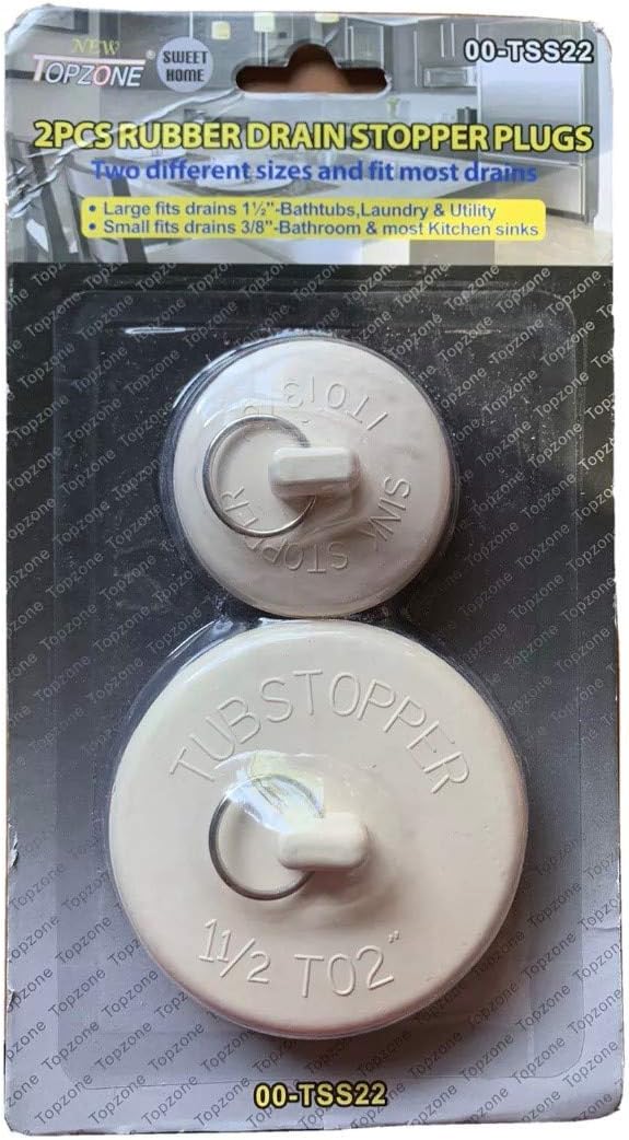 2 Pc Rubber Drain Sink Stopper Stoppers Plugs