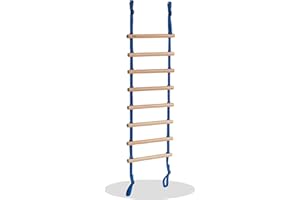 AVDAR Rope Ladder for Kids Designed for Indoor Jungle Gyms, Wooden Swing Rope Ladder, Indoor Playground Accessories Tree House Accessories