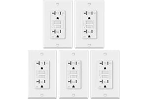 ELECTECK 5 Pack GFCI Outlets 20 Amp, Outdoor Weather Resistant (WR), Decor GFI Receptacles with LED Indicator, Ground Fault C