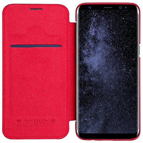 Capa Flip Nillkin QIN para Galaxy S8 Plus (6.2 Pol), [Couro PU][Fina e Leve][Proteção 360 graus], Samsung Galaxy S8 Plus (SM-G955) - Vermelha