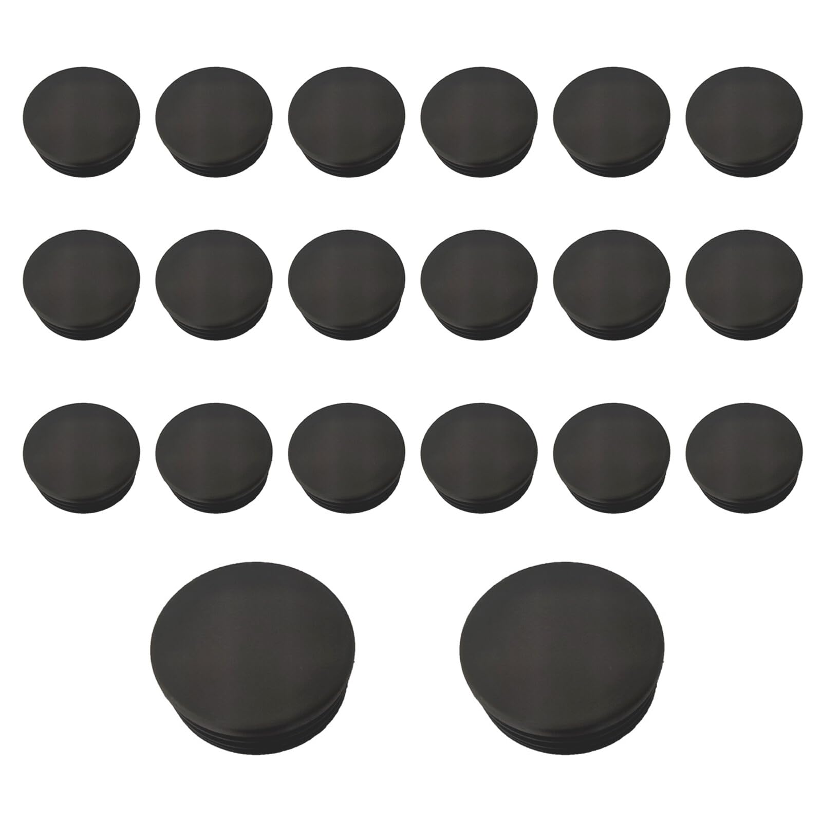 20 Pcs Round Plastic Plugs, Black Tube Inner End Caps, 32mm Cover for Furniture Chair Desk Leg Tables Foot, Pipe