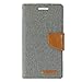 Galaxy S6 Case, [Drop Protection] GOOSPERY Canvas Diary [Denim Material] Wallet Case [ID Credit Card and Cash Slots] with Stand Flip Cover for Samsung Galaxy S6 (Gray) S6-CAN-Gry