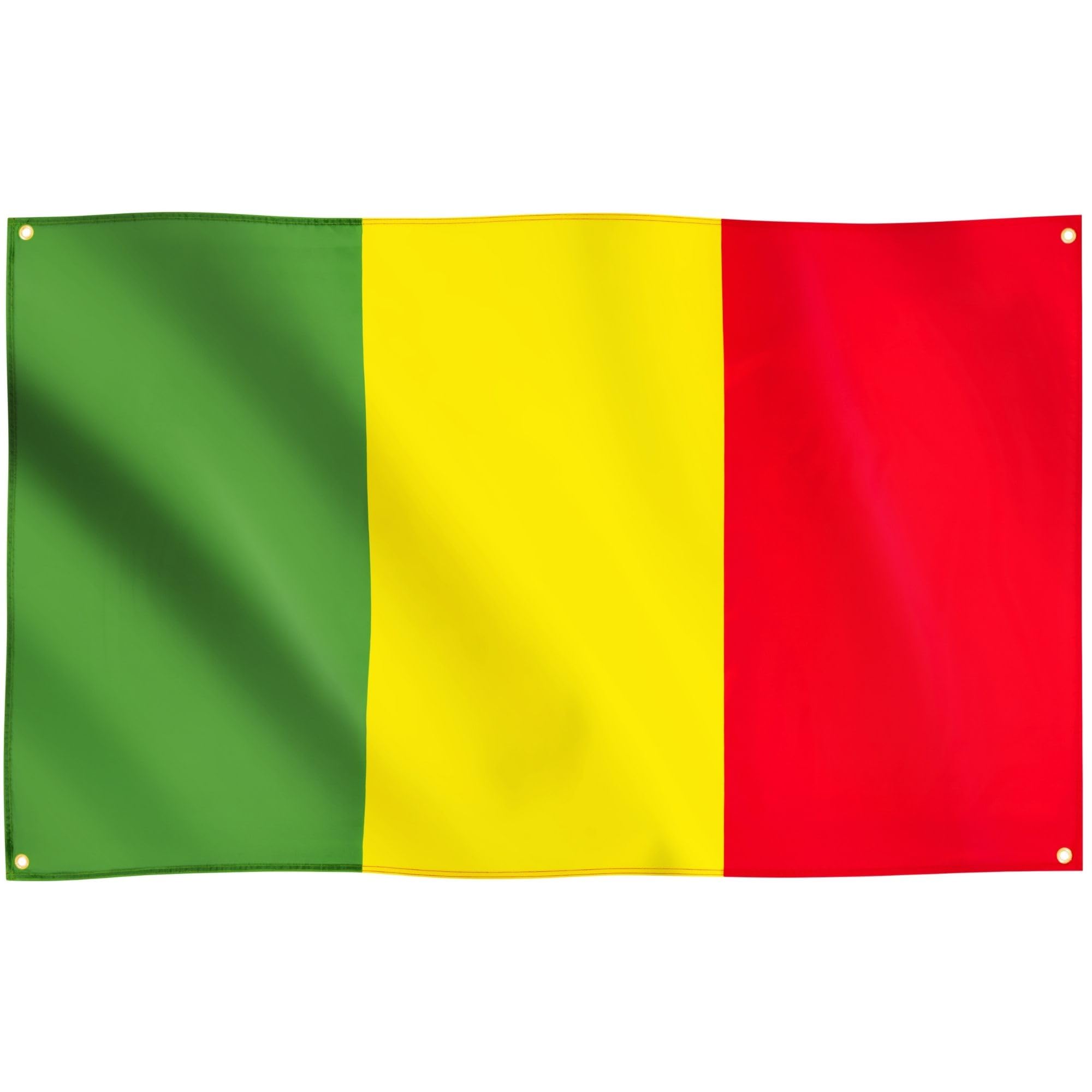 Runesol Mali Flag, 91x152cm, 3ft x 5ft, 4 Grommets, Eyelet In Every Corner, Malian Republic Flag, Tricolour, Premium Flags, Inside, Outside, Vivid Colours — image 1