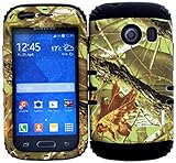 Wireless Fones TM Hybrid Impact Dual Layer Cover Case for Samsung Galaxy Ace Style S765c Straight Talk, Net10 and TracFone Exclusive Camo Mossy on Black Skin