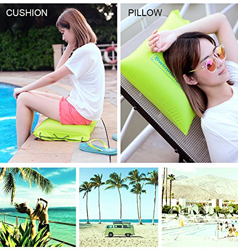 ZEPST Waterproof Swimming Bag Inflatable, Multi-purpose Carrying Bag Dry Bag and Air Pillow Cushion for the Beach Backpacking Swimming Kayaking and Outdoor Camping (Green)