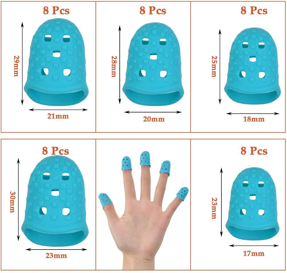 40Pcs Silicone Guitar Finger Guards, Flexible Finger Protection Covers