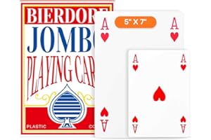 BIERDORF Jumbo Playing Cards 5X7 Inch Deck of Cards Big Card Games for Families Oversized Casino Theme Party Decorations - Large Professional Poker Cards for Seniors
