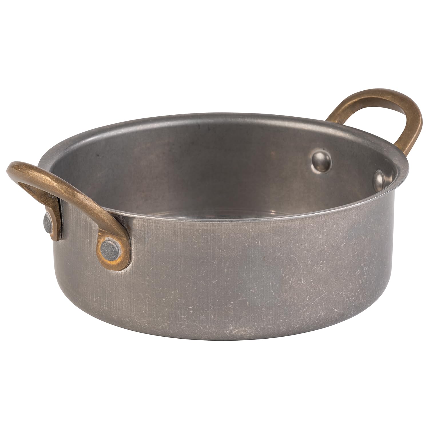 APS Snackholder 40786 Serving Pot Stainless Steel Diameter 14 cm Height 5 cm 0.55 litres Antique Stainless Steel Look