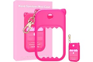 TAESSV Hand Sanitizer Spray Case for Touchland Silicone Touchland Case Keychain Cute Hand Sanitizer Spray Holder Compatible with Touchland Power Mist Gentle Mist Glow Mist, Rose Red