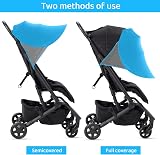 Esteopt Pram Sun Shade Cover UPF50+ Universal Baby Stroller Sunshade Blue view 3