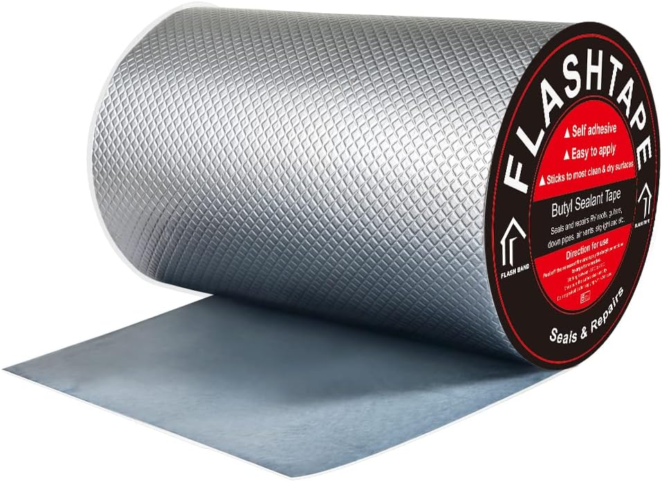 fowong Waterproof Tape Butyl Sealing Repair Tape 200mm x 5M Aluminum Foil