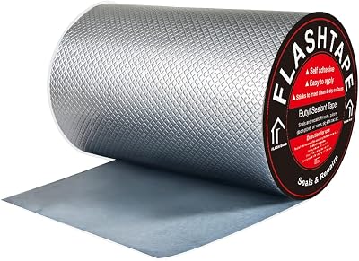 fowong Waterproof Tape Butyl Sealing Repair Tape 200mm x 5M Aluminum Foil