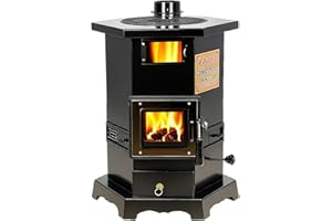 Hexagonal Wood-Burning Stove, Multi-Functional Fireplace for Home Heating, Wood/Coal/Pellet Heater, Suitable for Homes, Comme