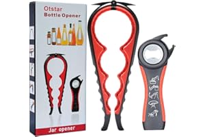 OTSTAR Jar Opener Bottle Opener and Ring Pull Can opener for Seniors, Arthritis Hands and Anyone with Low Strength, Arthritis Jar Openers Get Lids Off Easily