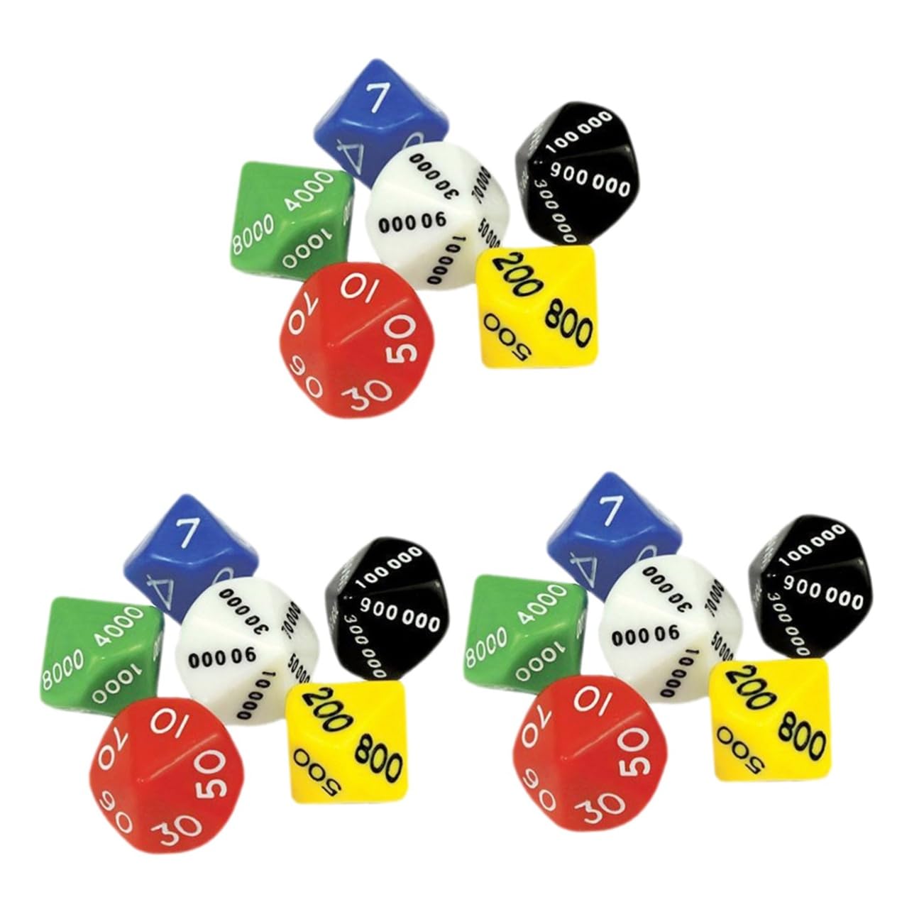 COHEALI 18 Pcs Place Value Dice Board Game Dice Multi Sided s Plastic Big Plastic Number s Mini Party Game Prop Party Accessories