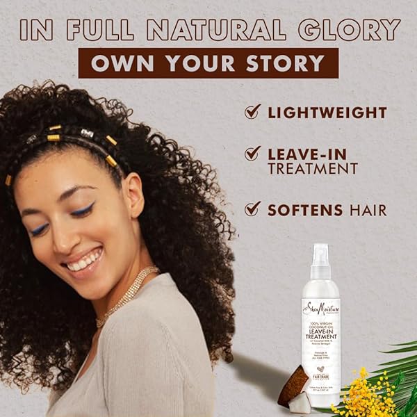 SHEA MOISTURE 100 PERCENT VIRGIN COCONUT OIL LEAVE-IN TREATMENT, 8 OUNCE
