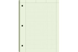 AIDUNMIS Engineering Paper 8.5 x 11, 100 Sheets Top Glue Binding Engineering Notebook, 5x5 Quad Ruled Graph Paper, 3-Hole Punched Engineering Computation Pad 8.5 x 11, Green Tint Engineering Paper Notebook