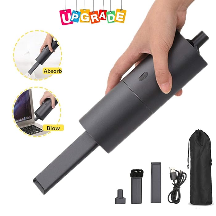 Cordless Hand Vacuum, Wireless Handheld Vacuum/Blower Cleaner 2-in-1, Mini Rechargeable Cordless 35w USB Quick Charge Tech Lightweight Vacuum for Home, Pet Hair, Car[Upgraded 2019] (Matte Black)