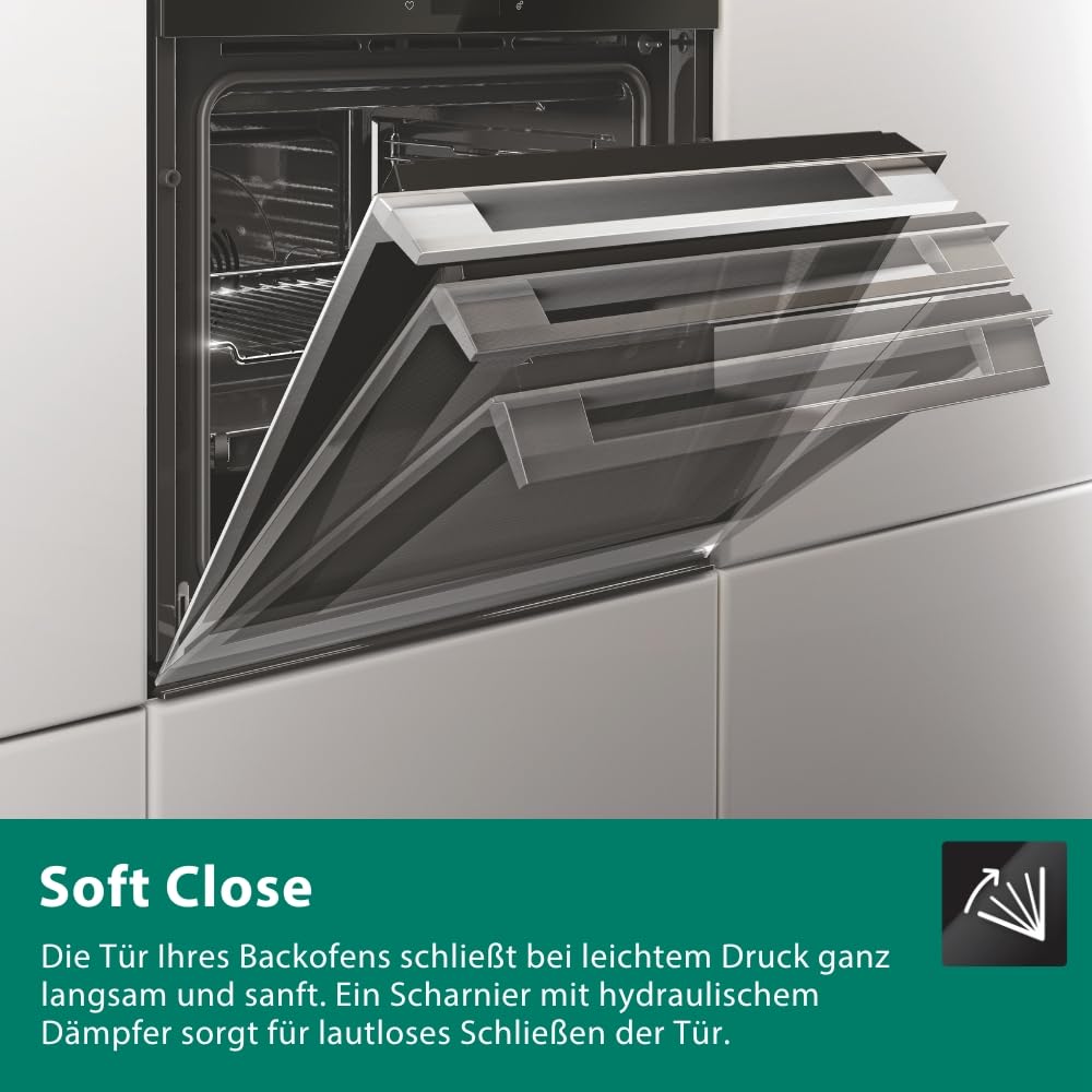 Bauknecht BBI4S8PM1SK Einbau-Heissluftbackofen/A+/ 73 l/Pyrolyse/SoftClose/AirFry Funktion inkl. Airfry-Tray/High Temp. Pizza Funktion/LCD Text-Display/Mono-Drehwähler/ 1x Teleskopauszug 6