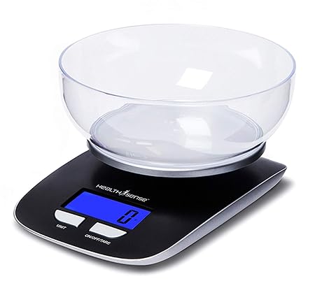 HealthSense Chef-Mate KS 33 Digital Kitchen Weighing Scale & Food Weight Machine for Health, Fitness, Home Baking & Cooking with Free Bowl, 1 Year Warranty & Batteries Included
