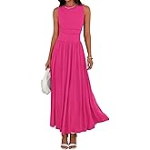 BTFBM Summer Maxi Dresses for Women 2026 Spring Sleeveless Casual Ruched High Waisted Long Sundress Flowy Beach Dress
