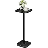 CHOEZON Small Side Table, Drink Table for Small Spaces, Square Martini Table with Pedestal, for Living Room, Bedroom, Black TBZ24BB