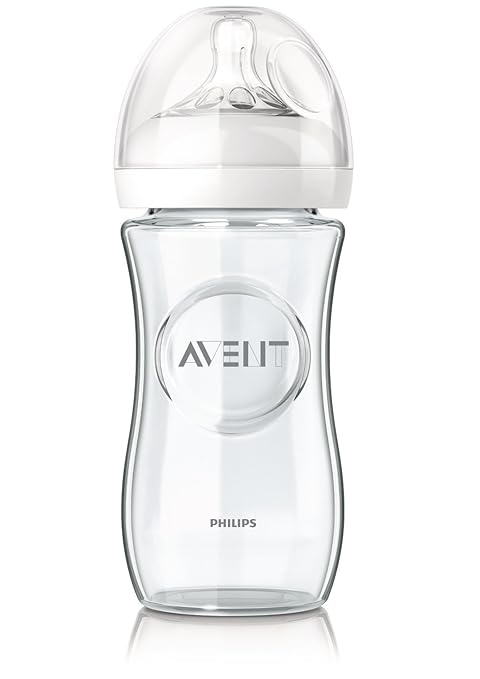 Philips Avent SCF673/17 Naturnah-Glasflasche, transparent, 1er Pack (1 x 240 ml)