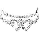 KaFu Heart Rhinestone Ankle Bracelets for Women, Adjustable Silver Shiny Tennis Anklets, Twinkle Cubic Zircon Diamond Anklet Foot Chain Beach Summer Jewelry Gifts