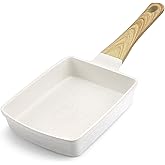 GiPP Japanese Omelette Pan, Tamagoyaki Egg Pan, Nonstick Egg Frying Pan, Rectangle Granite Cookware, PFOS & PFOA Free, White