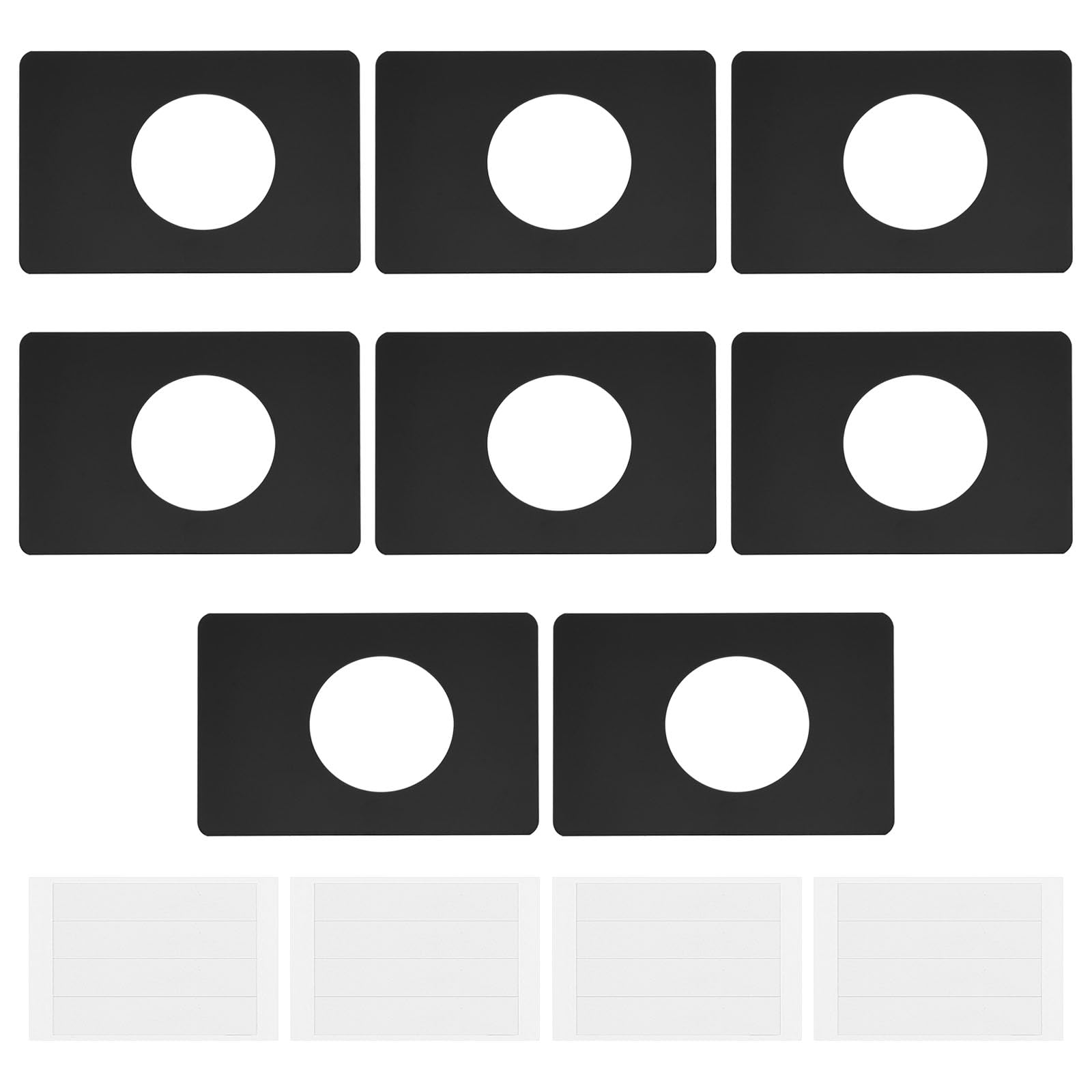 VGOL 8Pcs Door Lock Repair Plate 13CM X 9CM for 5.5CM Spherical Lock Reinforcement Plate Stainless Steel Door Lock Fixing Plate for Door Knob/Lever/Deadbolt Fixing Filler Cover Plate,Black