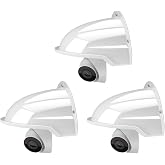 SECUPOE Universal Security Camera Cover Sun &amp; Rain Shield &ndash; Weatherproof Protective Roof for Dome/Bullet Outdoor CCTV Cameras (3x White)