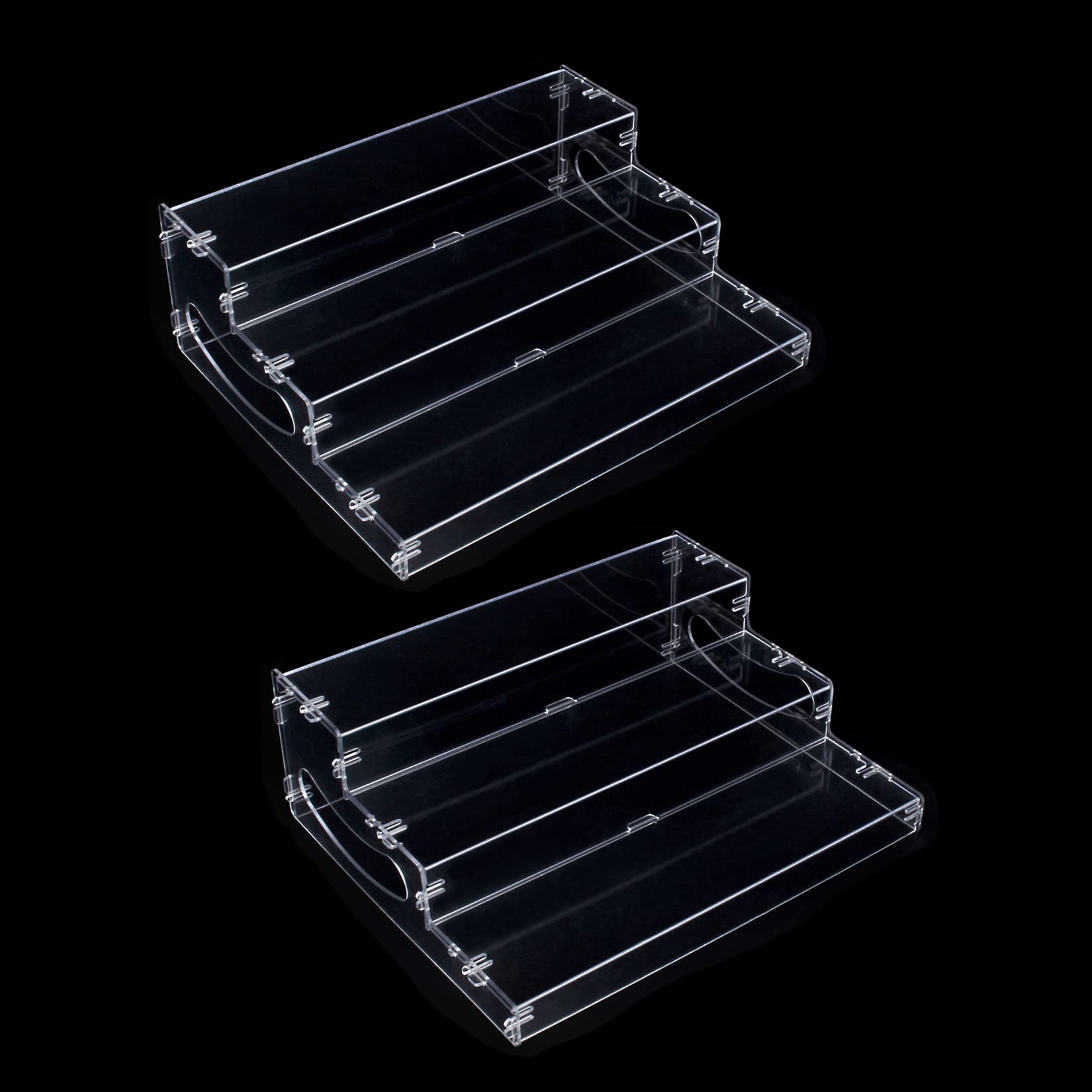 Photo 1 of **FOR PARTS/ MISSING ASSEMBLY PIECES** evron 2 Pack Pantry Organization and Storage Clear Plastics Spice Rack Organizer for Cabinet & Countertop (ASSEMBLY REQUIRED) 3 Tier Organizer Versatile Tierd Shelf Organizer 10.5"