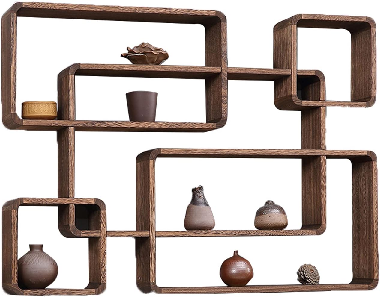 Solid Wood Shelves Partition, Walls Shelves, Modern Design Bookshelves