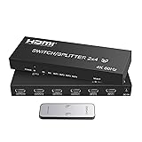 4K@60Hz HDMI Switch Splitter 2 in 4 Out with