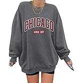 ORANDESIGNE Oversized Graphic Sweatshirt for Women Long Sleeve Crewneck Pullover Casual Fall Hoodie Tops 2026