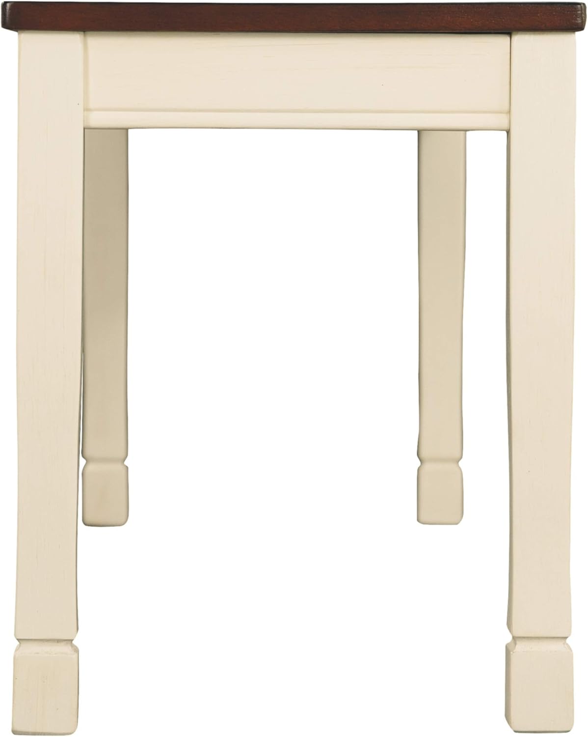 Signature Design by Ashley Whitesburg Dining Room Bench, Brown/Cottage White - Table Benches