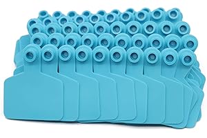 NOMAL Blank Cattle Ear Tags 100 Pieces Livestock Ear Tags for Cow Swine Sow Sheep (Blue)