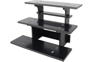 Luxinika 3-Tier Retail Table Risers Display Stand with Shelves for Vendor Events, Farmers Market Craft Fair Rack Candle Soap Stand For Shows Countertop Pop Up Shop Tumblers Candy (Black, Straight)