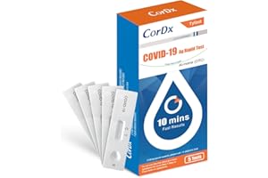 CorDx TyFast at Home COVID 19 Antigen Rapid Test Kit, Easy, Accurate, Fast Results in 10 Minutes. (5-Pack)