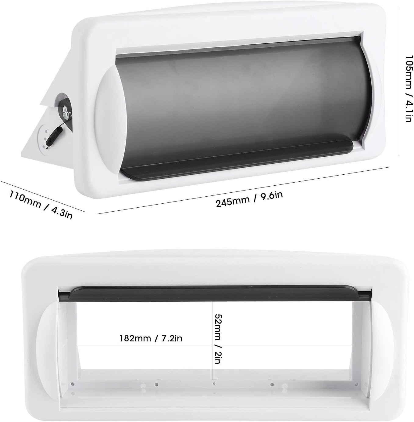 Marine Radio Cover,ABS Marine Boat Single DIN DVD Radio Shield Waterproof Cover White Splash